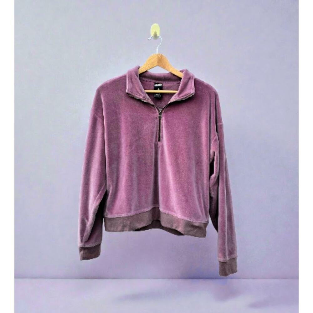 Avia Purple Velour Velvet Cropped Top M